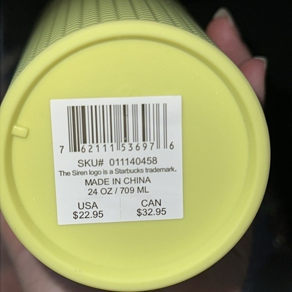 New Starbucks Meadow Yellow Soft Touch Tumbler 24oz - Picture 6 of 7
